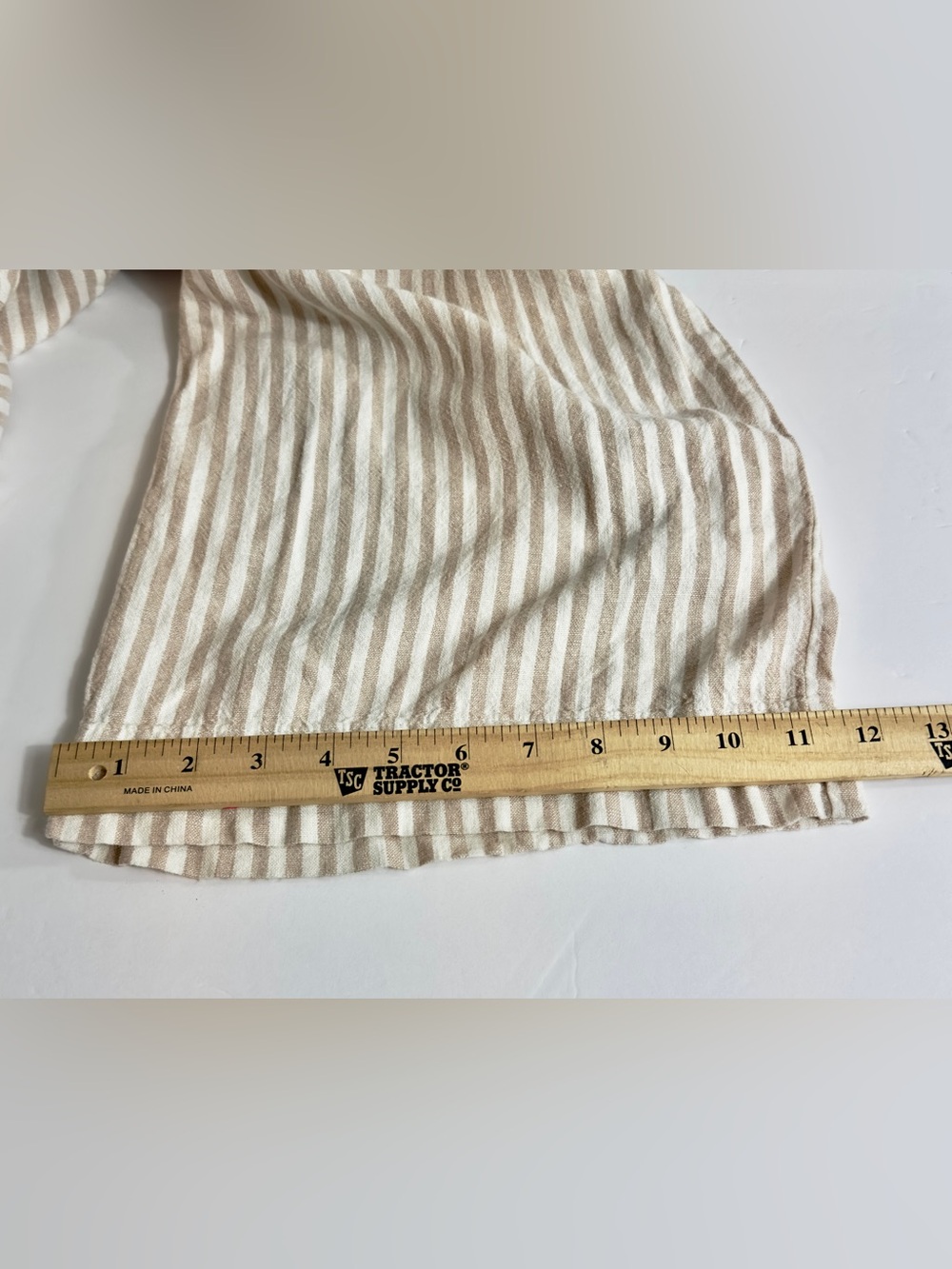 A New Day Cream Tan Striped linen blend Casual lounge pants women’s size Small - Picture 10 of 11